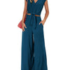 Short Top Wide Leg Pants Suit