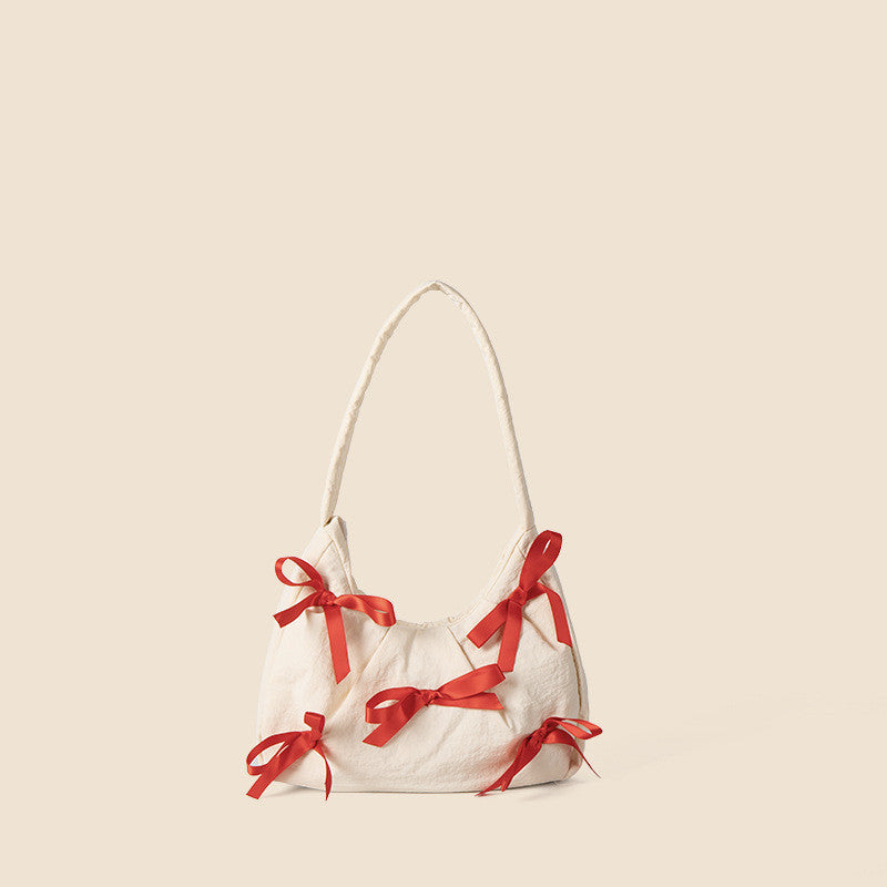 Trendy Bow Female Nylon Handbag