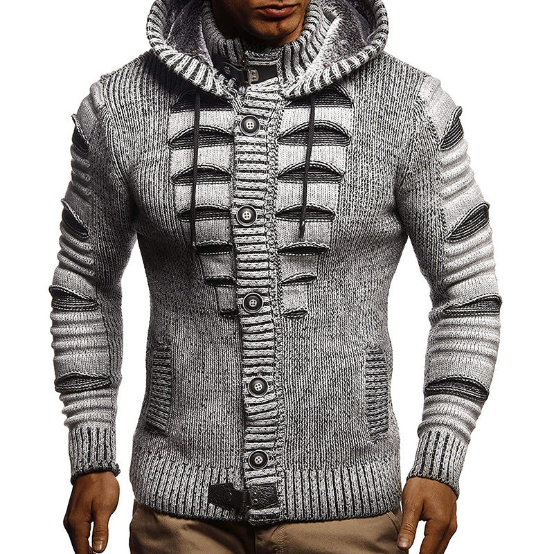 Sweater Men's Hooded Knitted Cardigan Jacket