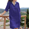 New V-neck Loose Mid-length Dress Women