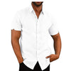 Men Short Sleeve Summer Solid Shirts Casual Loose Tops Tee