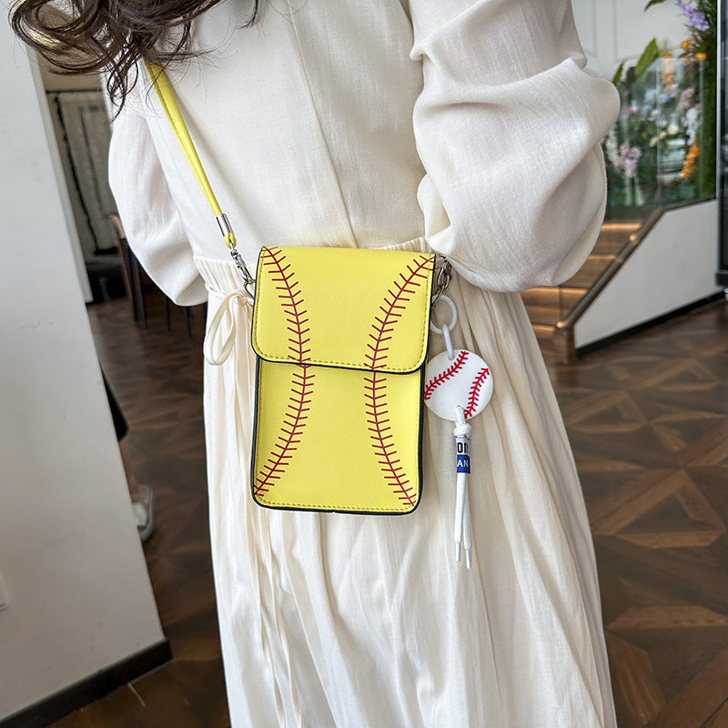 Women's Baseball Shoulder Bag Crossbody Transparent Small Square Bag