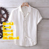 Men's Fashion Solid Color Retro Distressed Linen Shirt