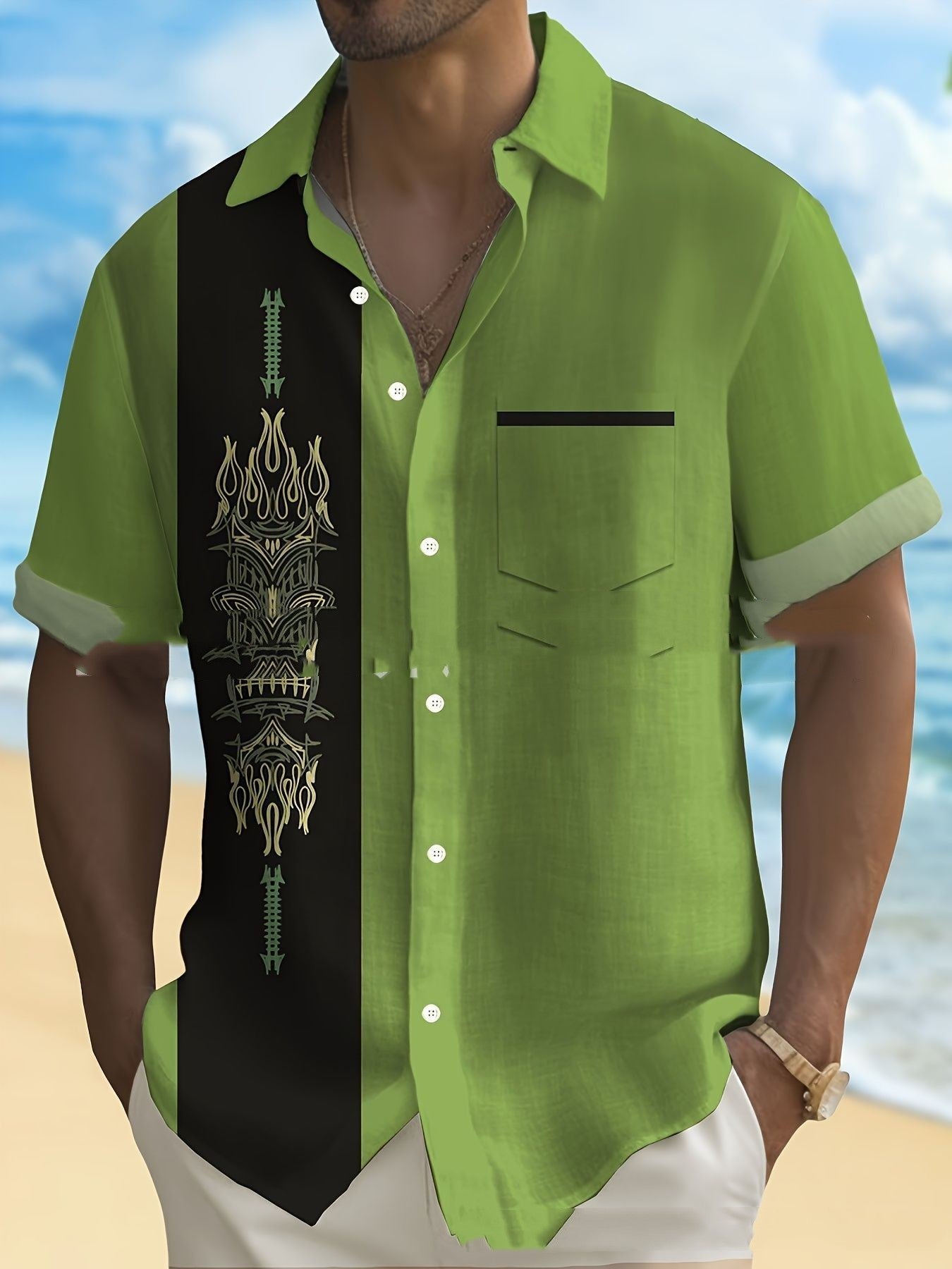 Men's Casual Collar 3D Printed Shirt