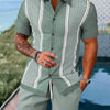 Men's Loose Casual Geometric Short Shirt