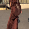 Round Neck Belted Maxi Dress