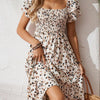 Summer Print Halter Ruffle Dress For Women