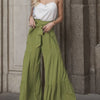 Women's Fashion Tie Elastic Waist Pleated Wide-leg Pants