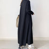 Loose Slimming Round Neck Pouch Long Sleeve Dress Women