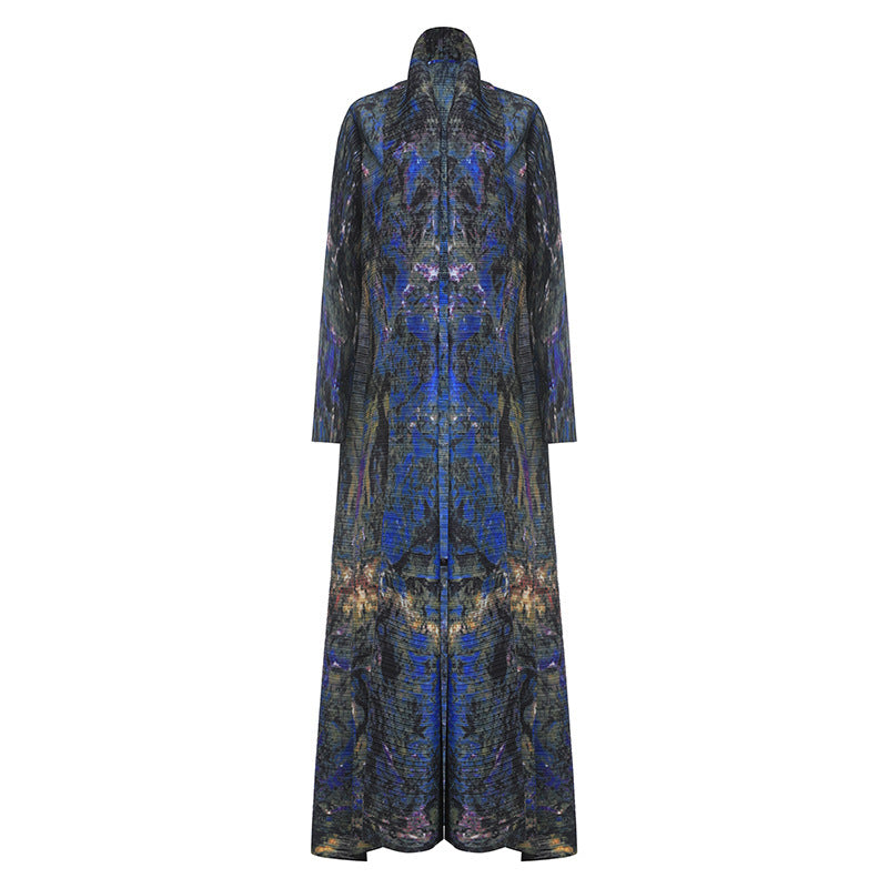 Women's Long-sleeved Cardigan Printed Dress