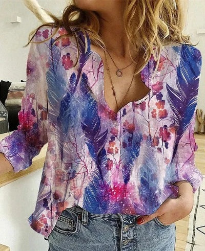 Women's Printed Casual Long Sleeve Shirt