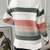 Ladies' Color Block Splicing Casual Style Knitted Sweater Top