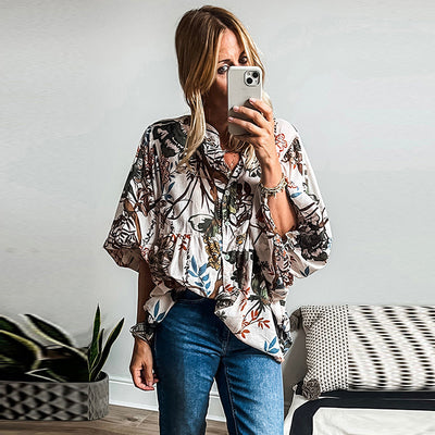 All-match Floral Print Shirt For Women