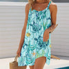 Sea Turtle Ocean Wind Printing Slip Dress