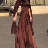 Round Neck Belted Maxi Dress