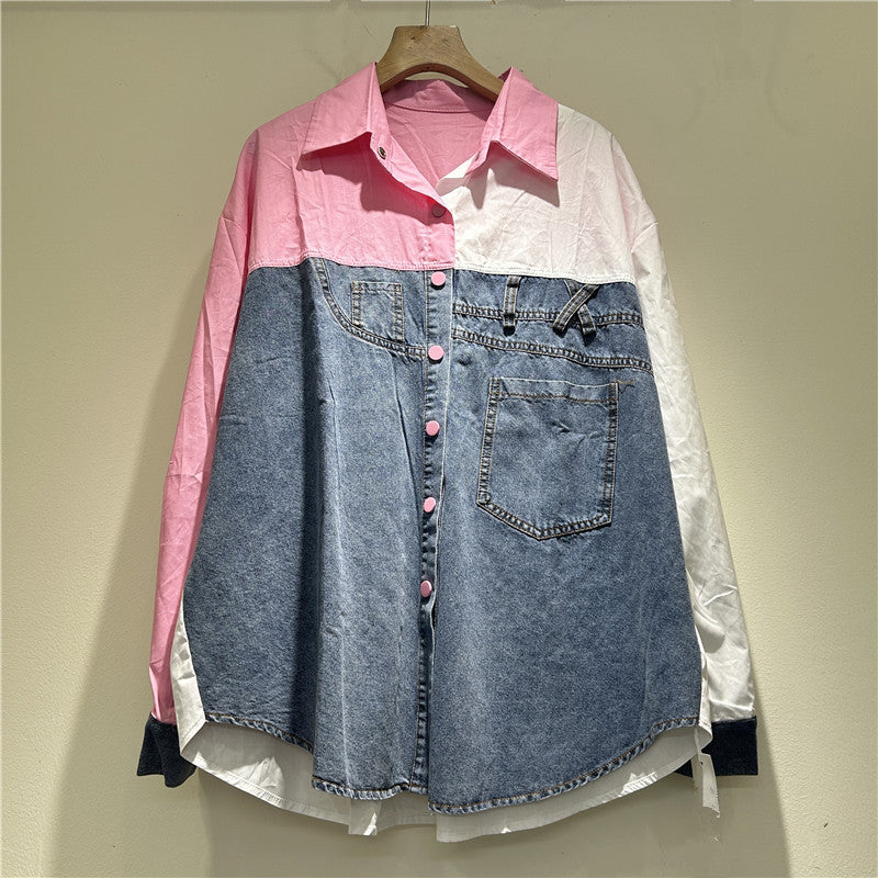 High-grade Denim Long Sleeve Loose Shirt Women