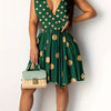 Ladies' V-neck Polka Dot Printed Fashionable Dress