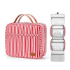 Dry Wet Separation Large Capacity Striped Canvas Travel Toiletry Bag