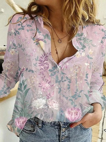 Women's Printed Casual Long Sleeve Shirt