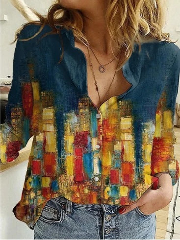 Women's Printed Casual Long Sleeve Shirt