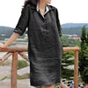 New V-neck Loose Mid-length Dress Women