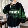 Round Neck Sweater Winter Fleece-lined Trendy Brand Long Sleeve T-shirt Loose American Style