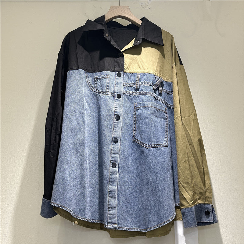 High-grade Denim Long Sleeve Loose Shirt Women