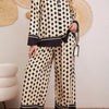 Ethnic Geometric Long Sleeve Shirt Trousers Suit