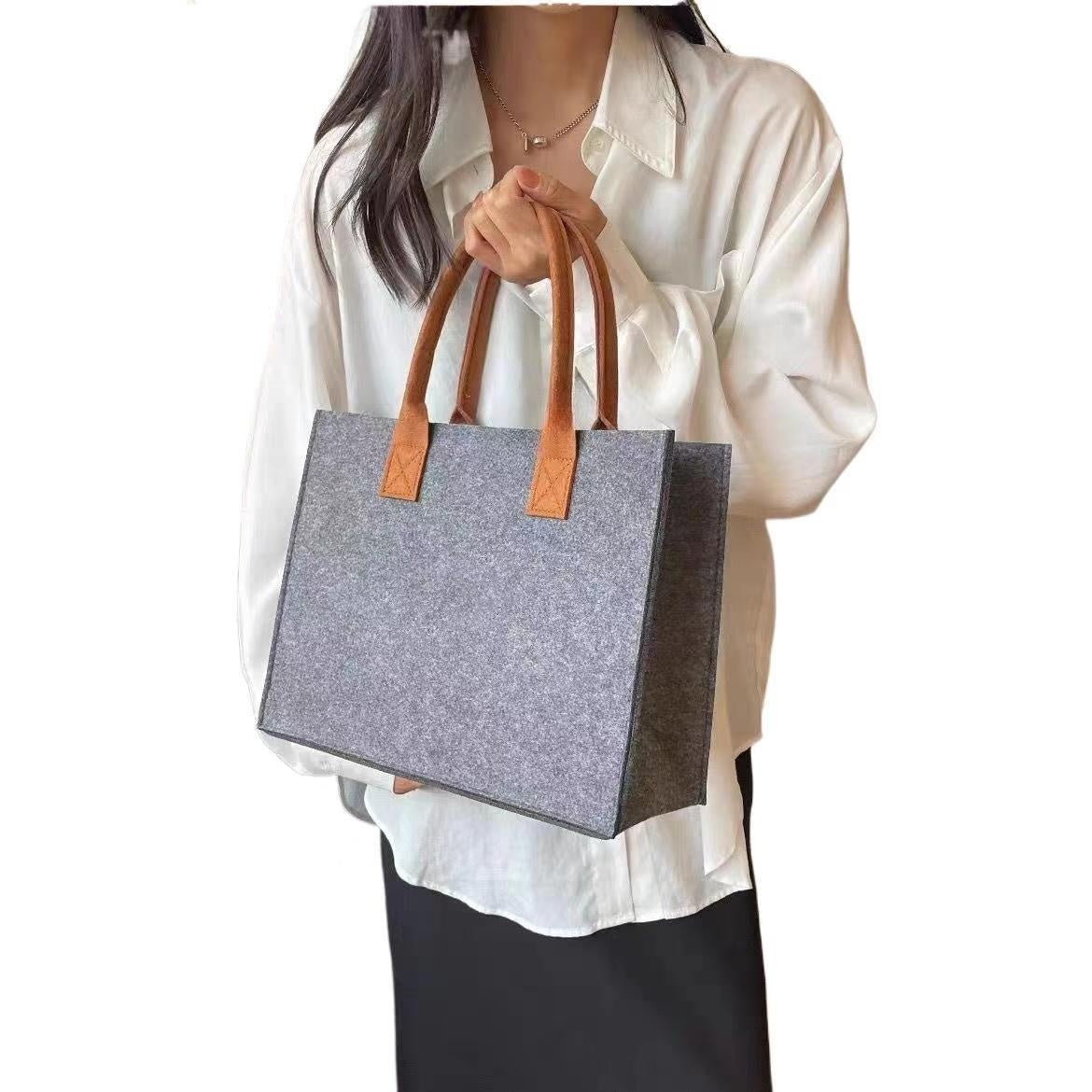 Large Capacity High-end Tote Bag Felt Bag Personalized Simple Shopping