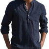 Men's Long Sleeve Casual Beach Linen Shirt