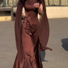 Round Neck Belted Maxi Dress