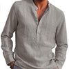 Men's Long Sleeve Casual Beach Linen Shirt