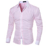 Mens Casual Long Sleeve Slim Fit Shirts