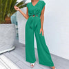 Short Top Wide Leg Pants Suit