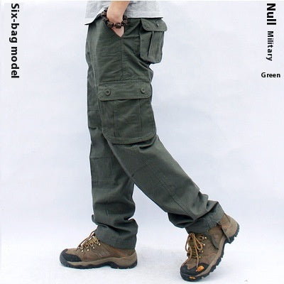 Multi-Pocket Workwear Casual Trousers Straight Work Uniforms Men's Pants