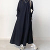 Loose Slimming Round Neck Pouch Long Sleeve Dress Women