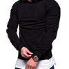 Men's Hoodie Striped Pleated Raglan Sleeve Hoodie