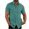 Men Short Sleeve Summer Solid Shirts Casual Loose Tops Tee