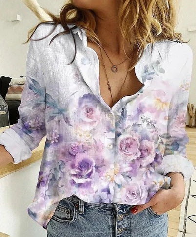 Women's Printed Casual Long Sleeve Shirt