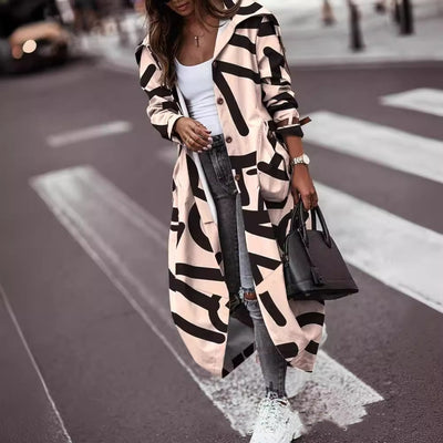 Women's Printed Cardigan Long Style Long Sleeve Coat