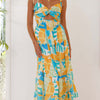 Fashion Printed Spaghetti Straps Sleeveless Long Dress