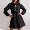 Women's Dress Round Neck Puff Sleeve Cute