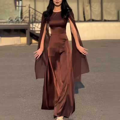 Round Neck Belted Maxi Dress