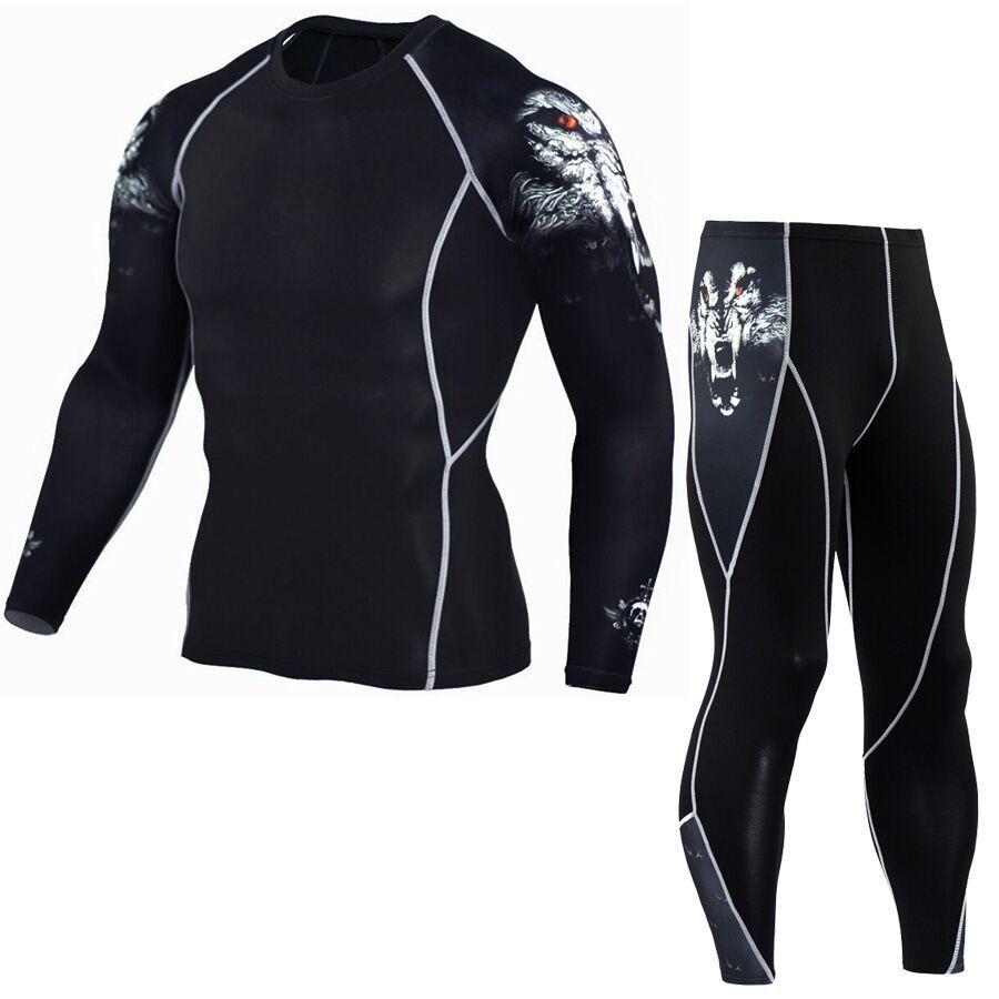 Men's Fashion And Comfort Printed Long Sleeve Gym Suit