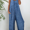 Women's V-neck Solid Color Casual Jumpsuit