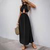 Sleeveless Halter Dress Women's Hollow-out Vacation Style Long Dress