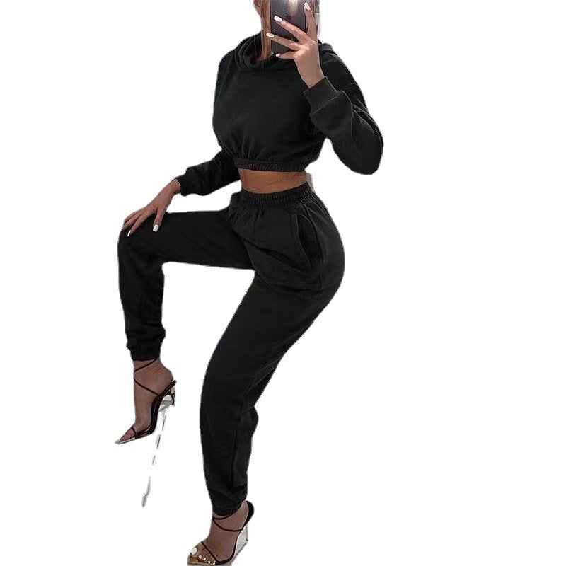 Women's Hoodie Suit Elastic Waist Sweatpants