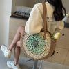 Color Crochet Round One Shoulder Straw Bag