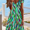 Women's Printed V-neck Street Style Dress