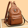 Women's Versatile Travel Leather Backpack Casual